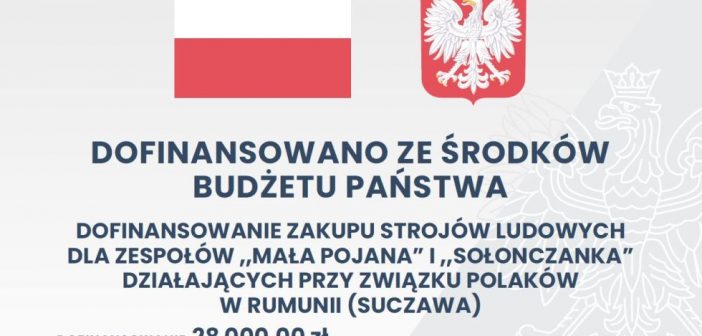 „Proiect finanțat de Cancelaria Președintelui Consiliului de Miniștri în cadrul concursului Diaspora Poloneză și polonezii din străinătate 2021”